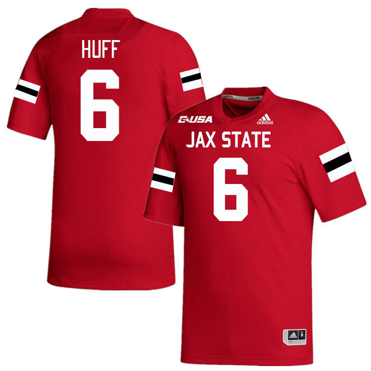 #6 Tyler Huff Jacksonville State Gamecocks College Football Jerseys Stitched-Red